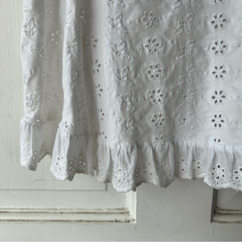 Zara White Eyelet Ruffle Cami - Picture 3 of 6
